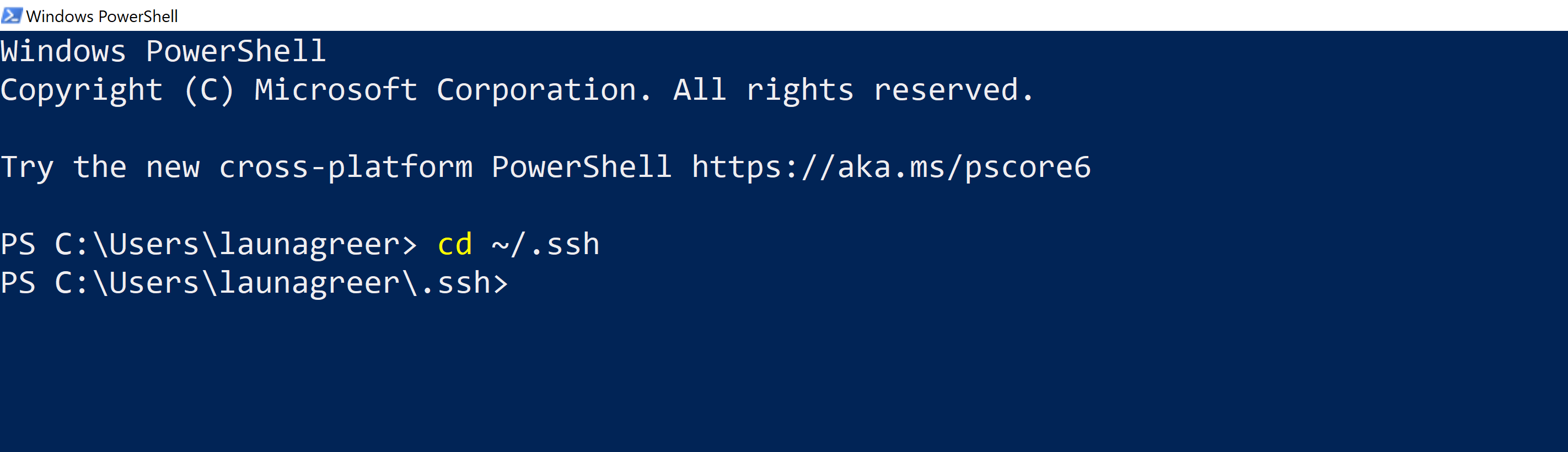 SSH directory screenshot - Windows