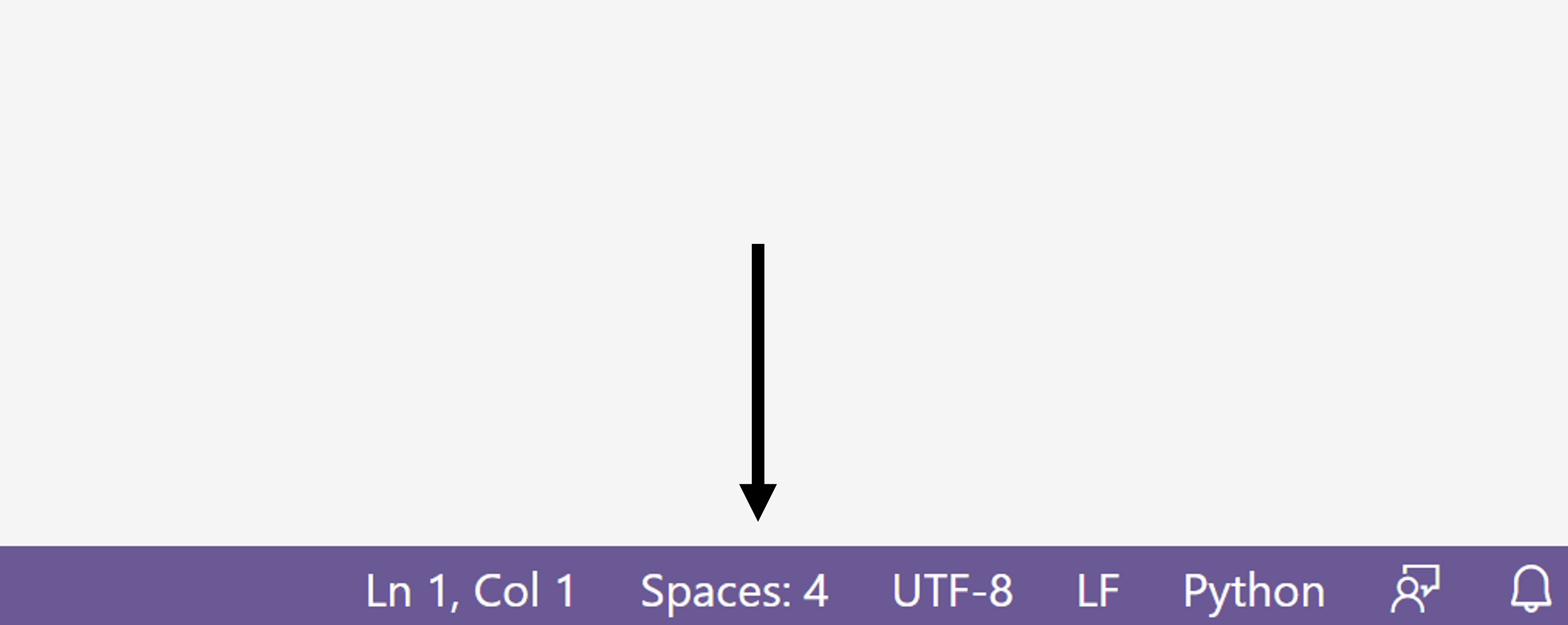 VS Code spaces option on status bar